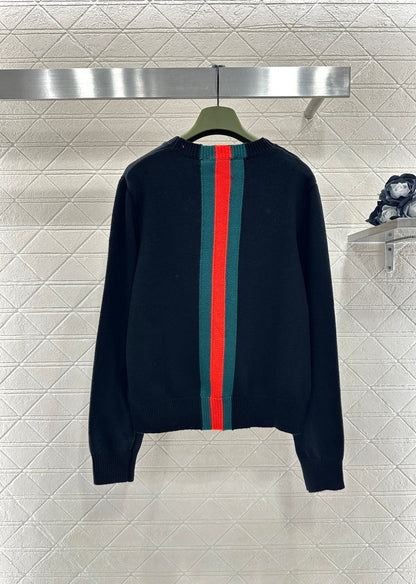 Vertical Striped Ribbon Sweater