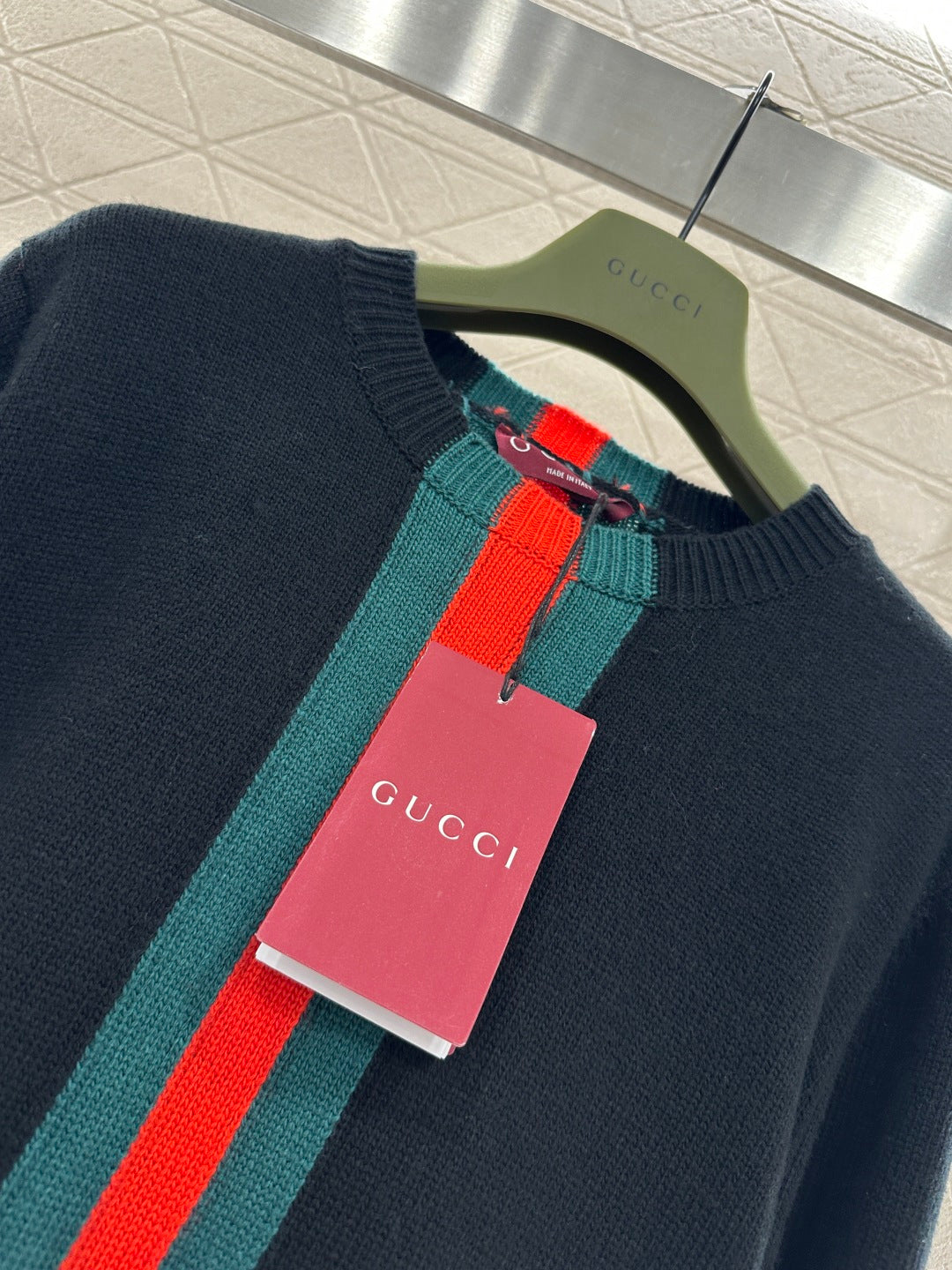 Vertical Striped Ribbon Sweater
