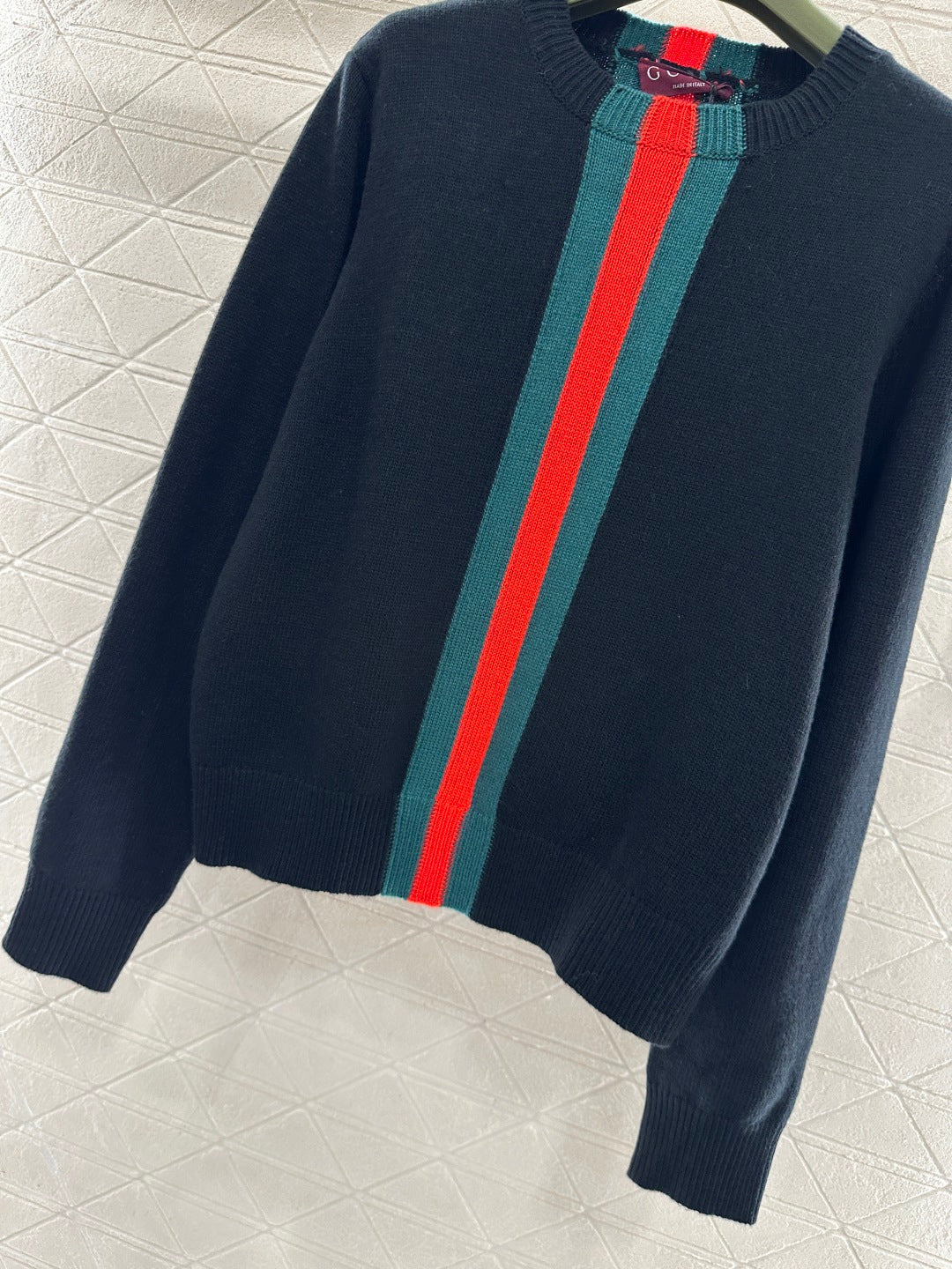 Vertical Striped Ribbon Sweater