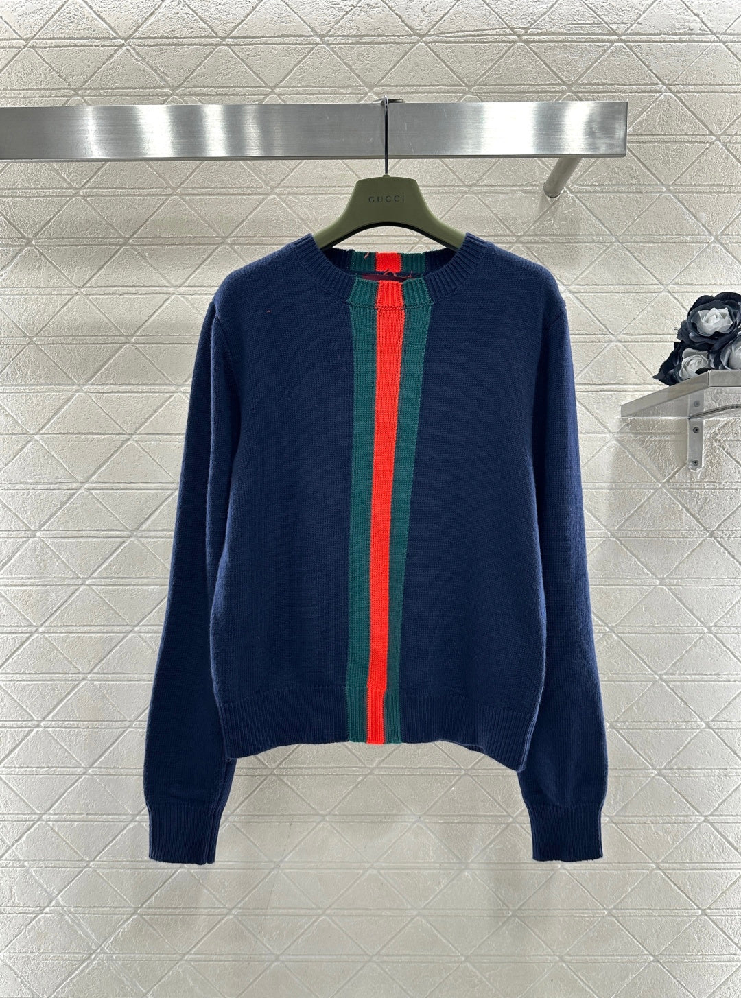Vertical Striped Ribbon Sweater