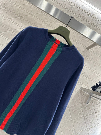 Vertical Striped Ribbon Sweater