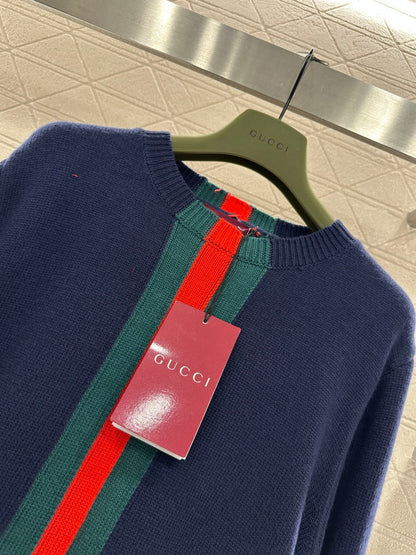 Vertical Striped Ribbon Sweater