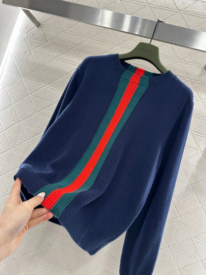Vertical Striped Ribbon Sweater