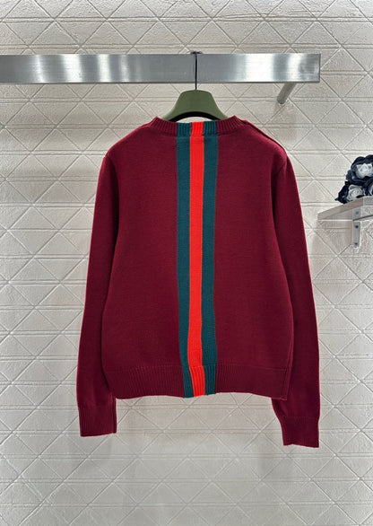 Vertical Striped Ribbon Sweater