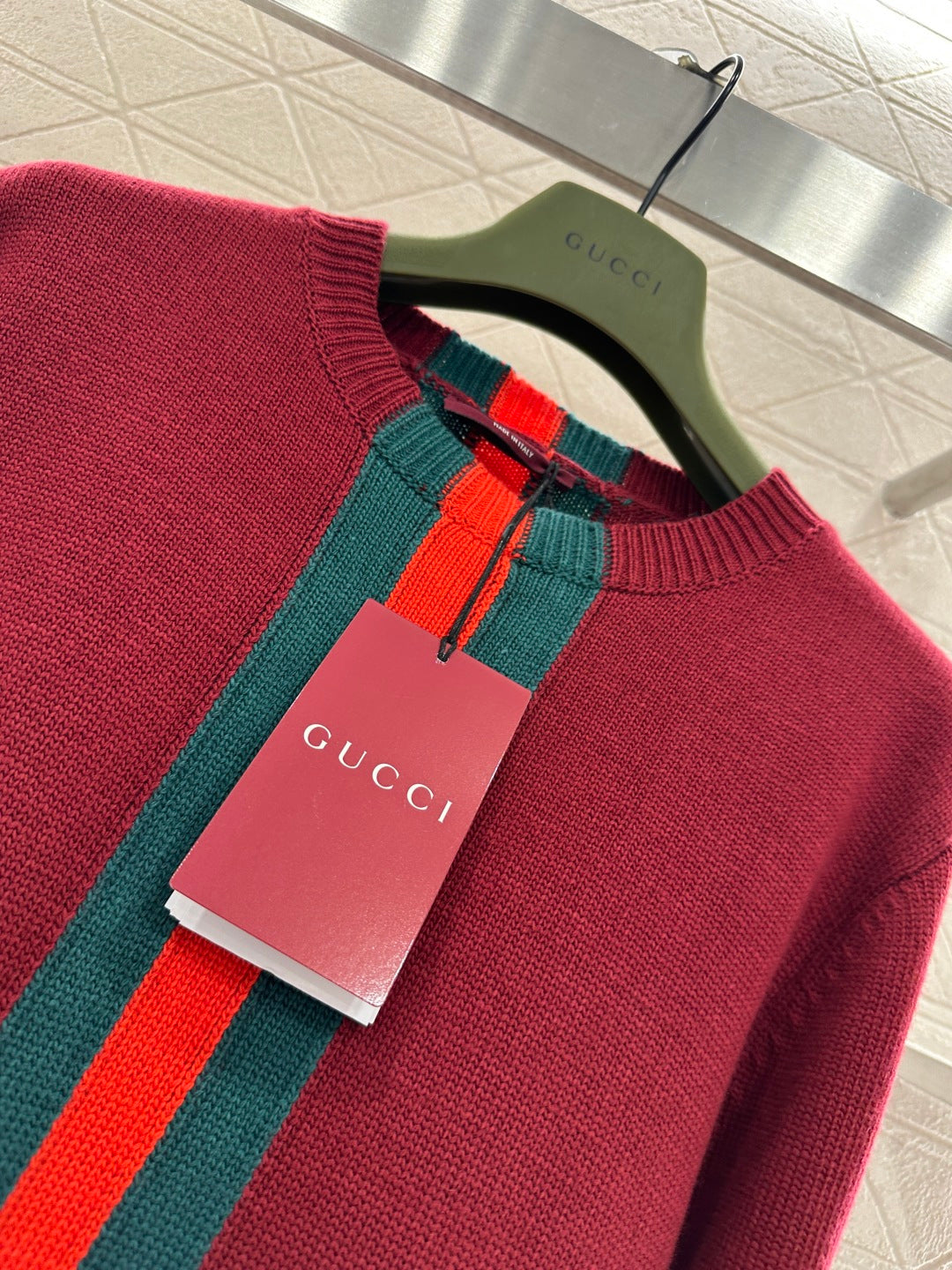 Vertical Striped Ribbon Sweater