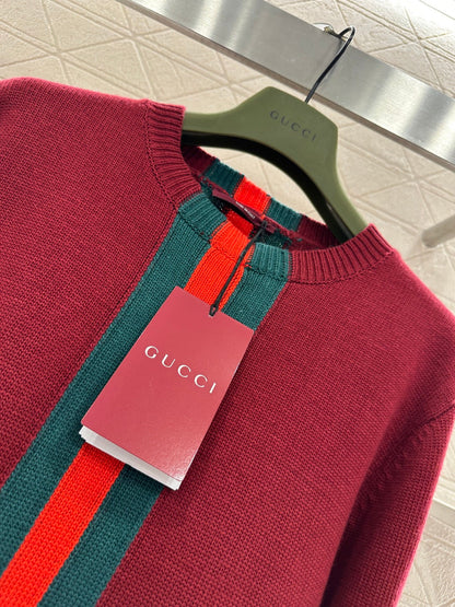 Vertical Striped Ribbon Sweater