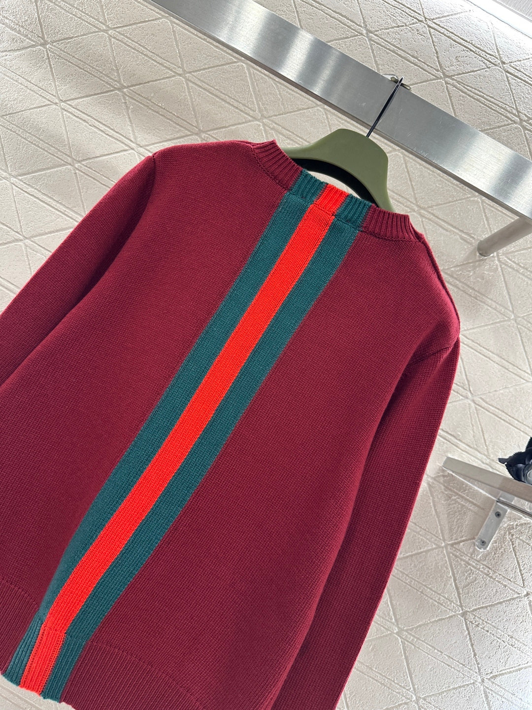 Vertical Striped Ribbon Sweater