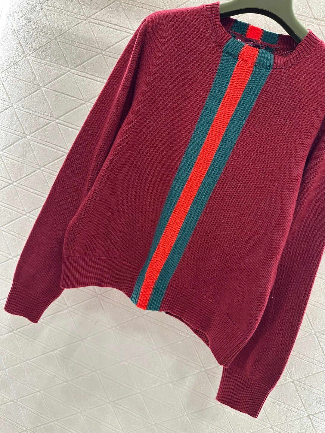 Vertical Striped Ribbon Sweater
