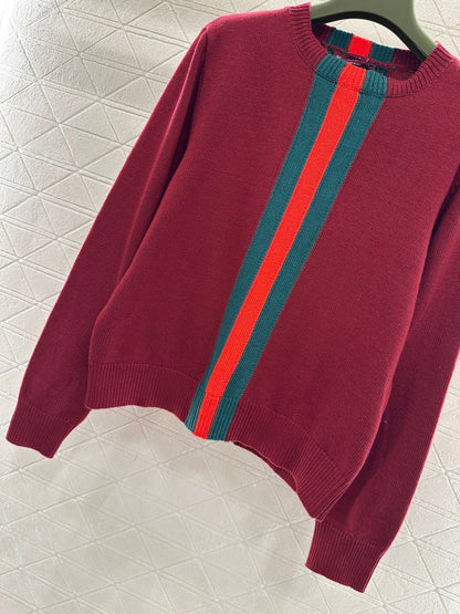 Vertical Striped Ribbon Sweater