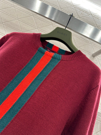 Vertical Striped Ribbon Sweater
