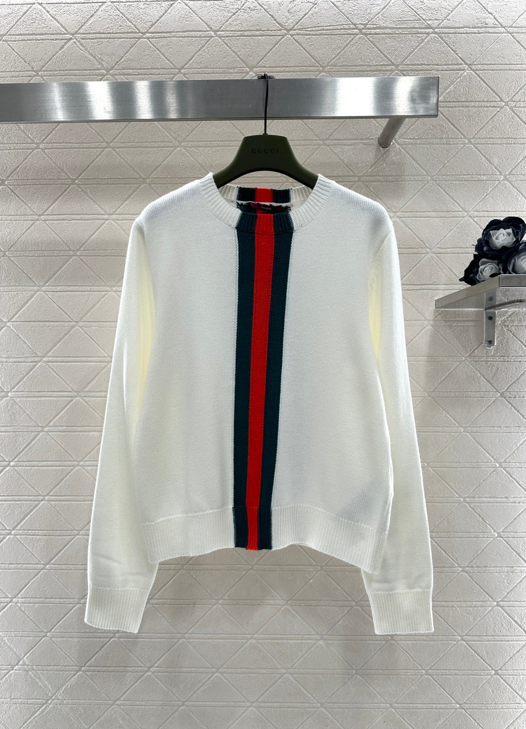 Vertical Striped Ribbon Sweater