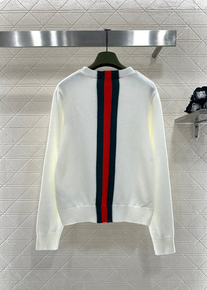 Vertical Striped Ribbon Sweater