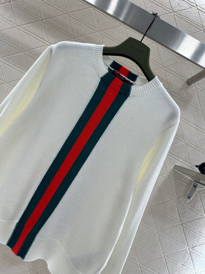 Vertical Striped Ribbon Sweater