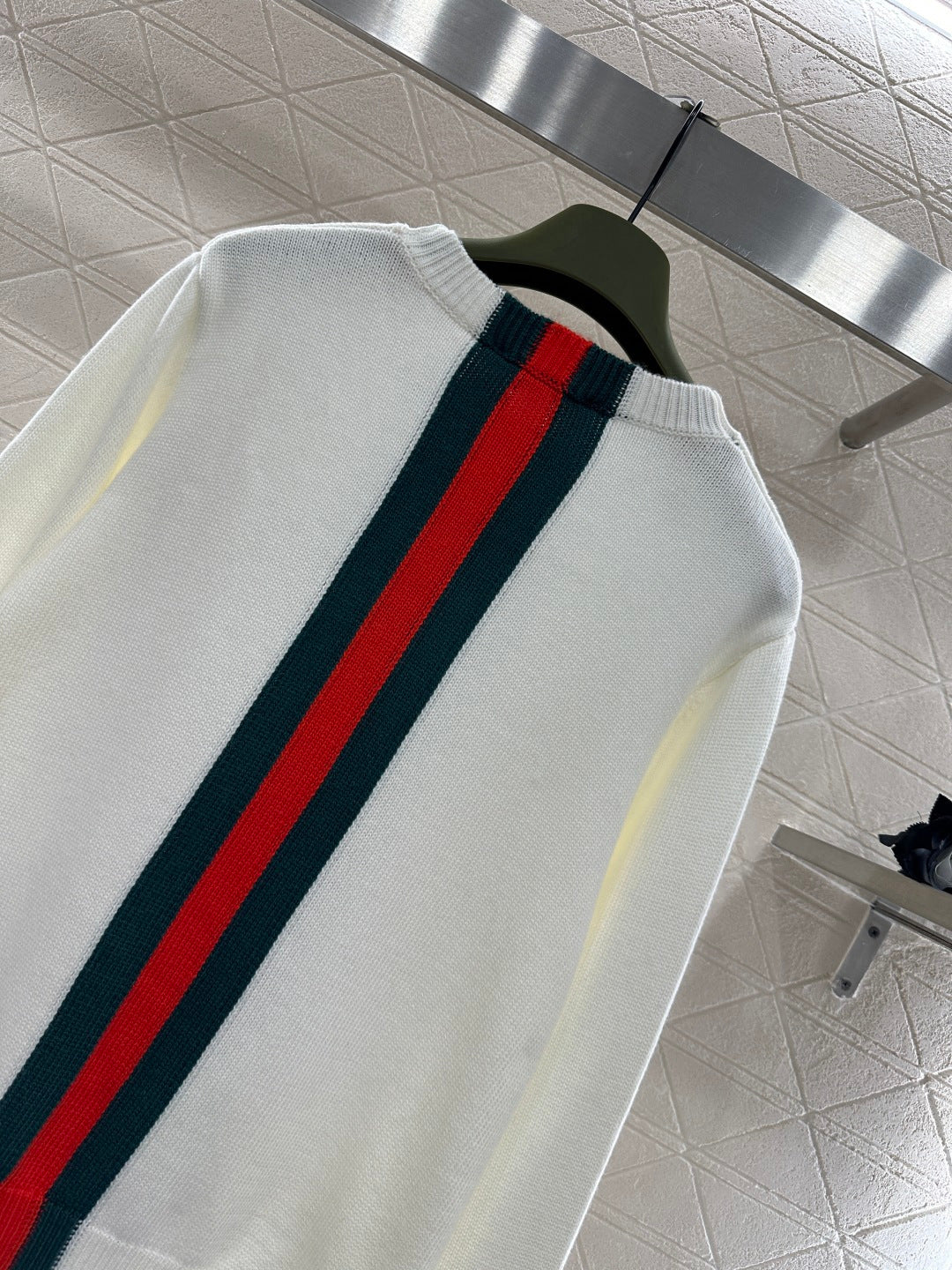 Vertical Striped Ribbon Sweater