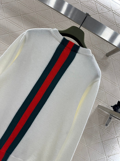 Vertical Striped Ribbon Sweater