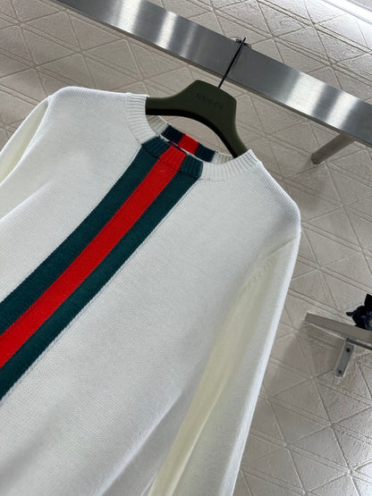 Vertical Striped Ribbon Sweater