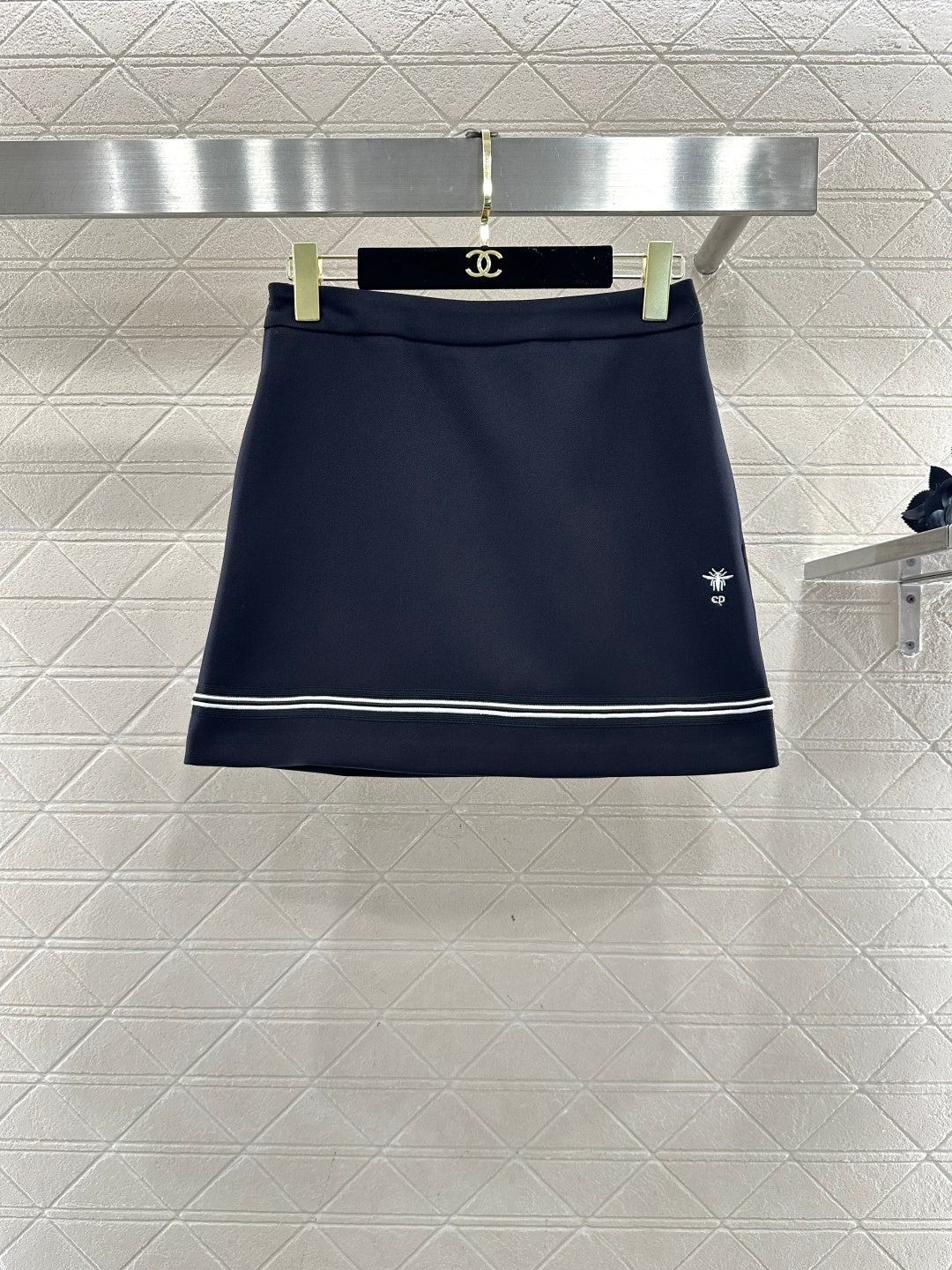 Navy Collar Jacket and Skirt Set