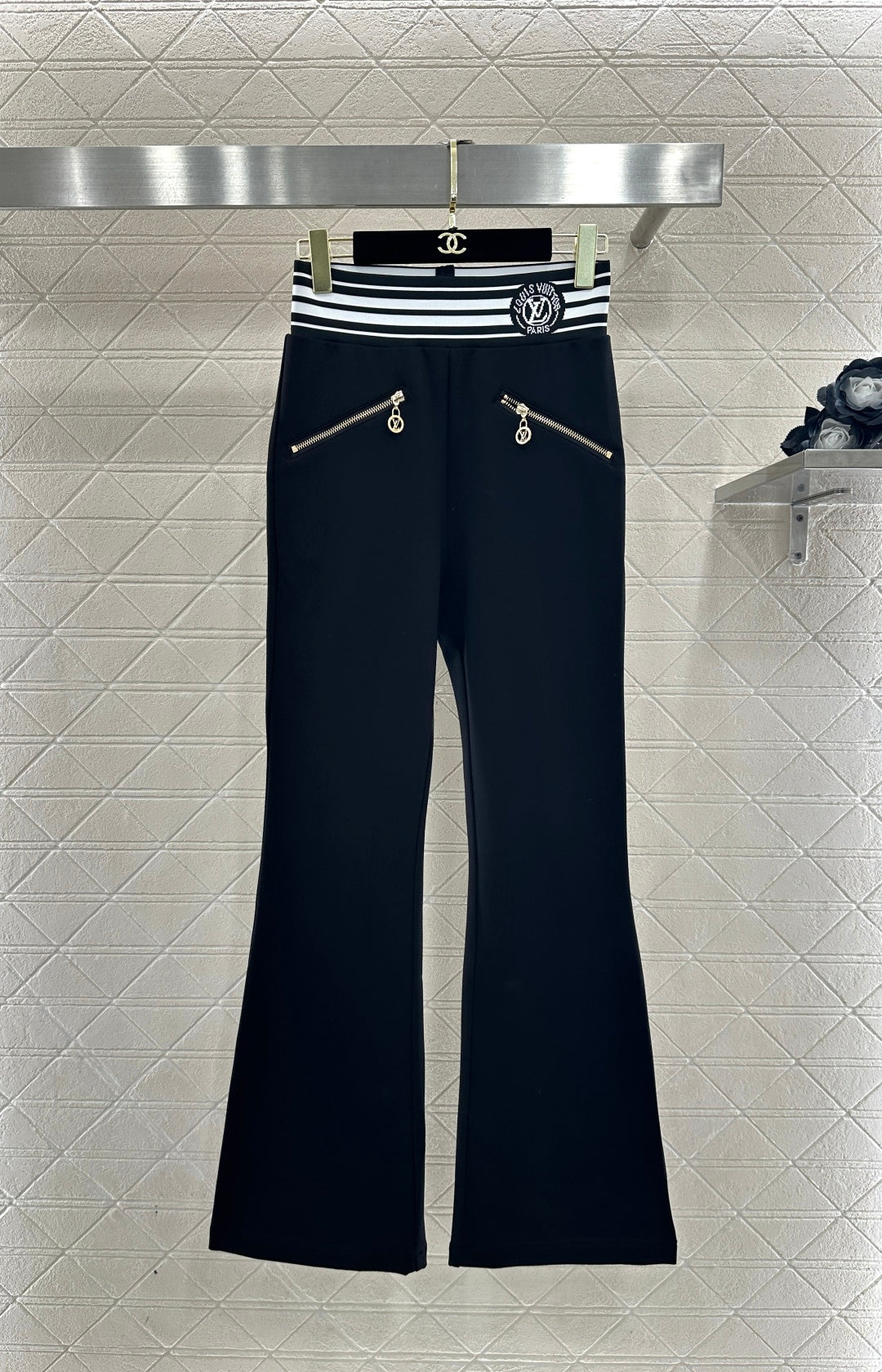Flare Webbing Zipper Pants