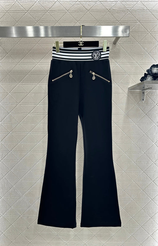 Flare Webbing Zipper Pants