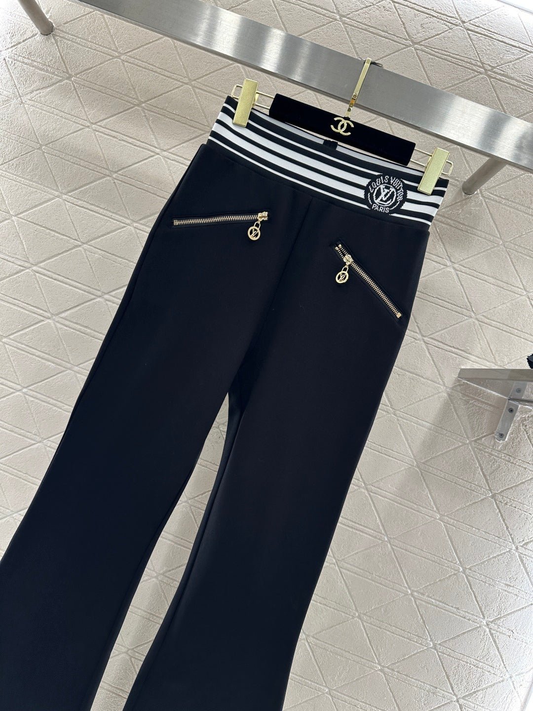 Flare Webbing Zipper Pants