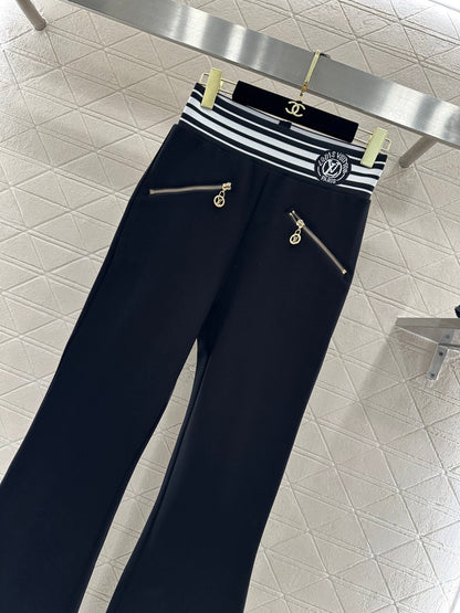 Flare Webbing Zipper Pants