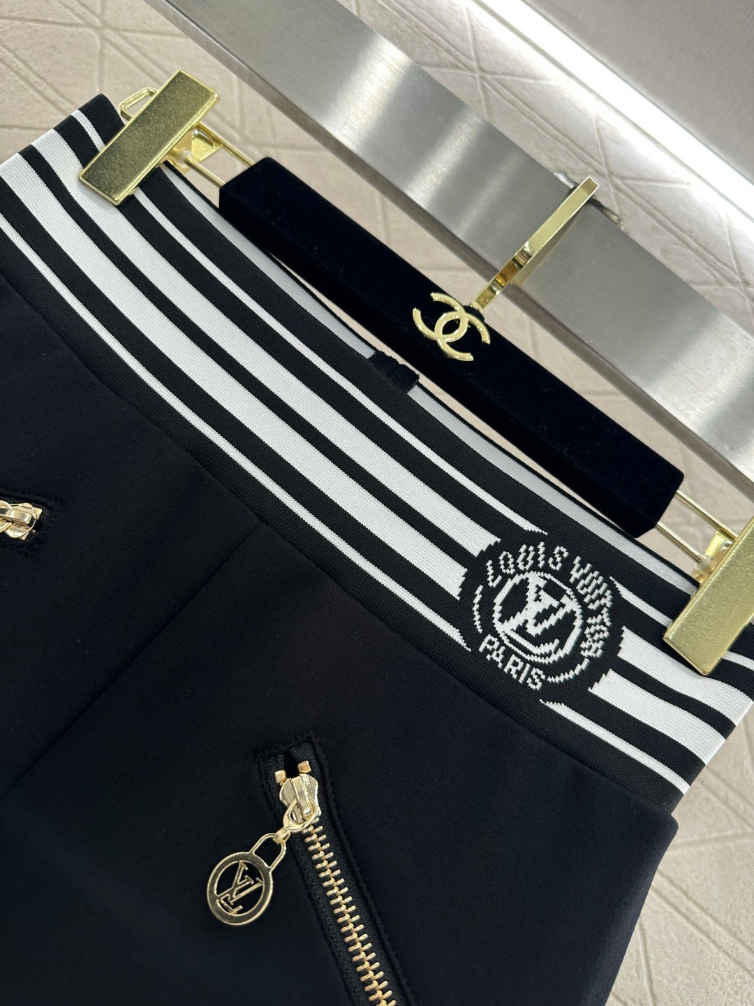 Flare Webbing Zipper Pants