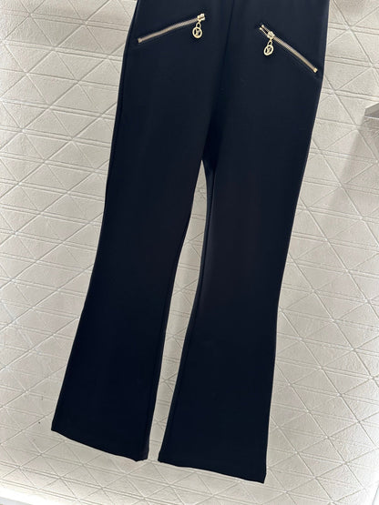Flare Webbing Zipper Pants