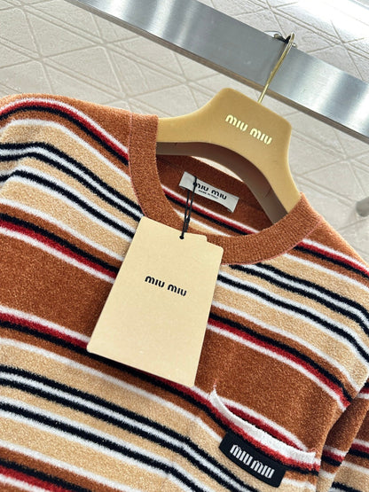 Striped Knit Pullover Sweater