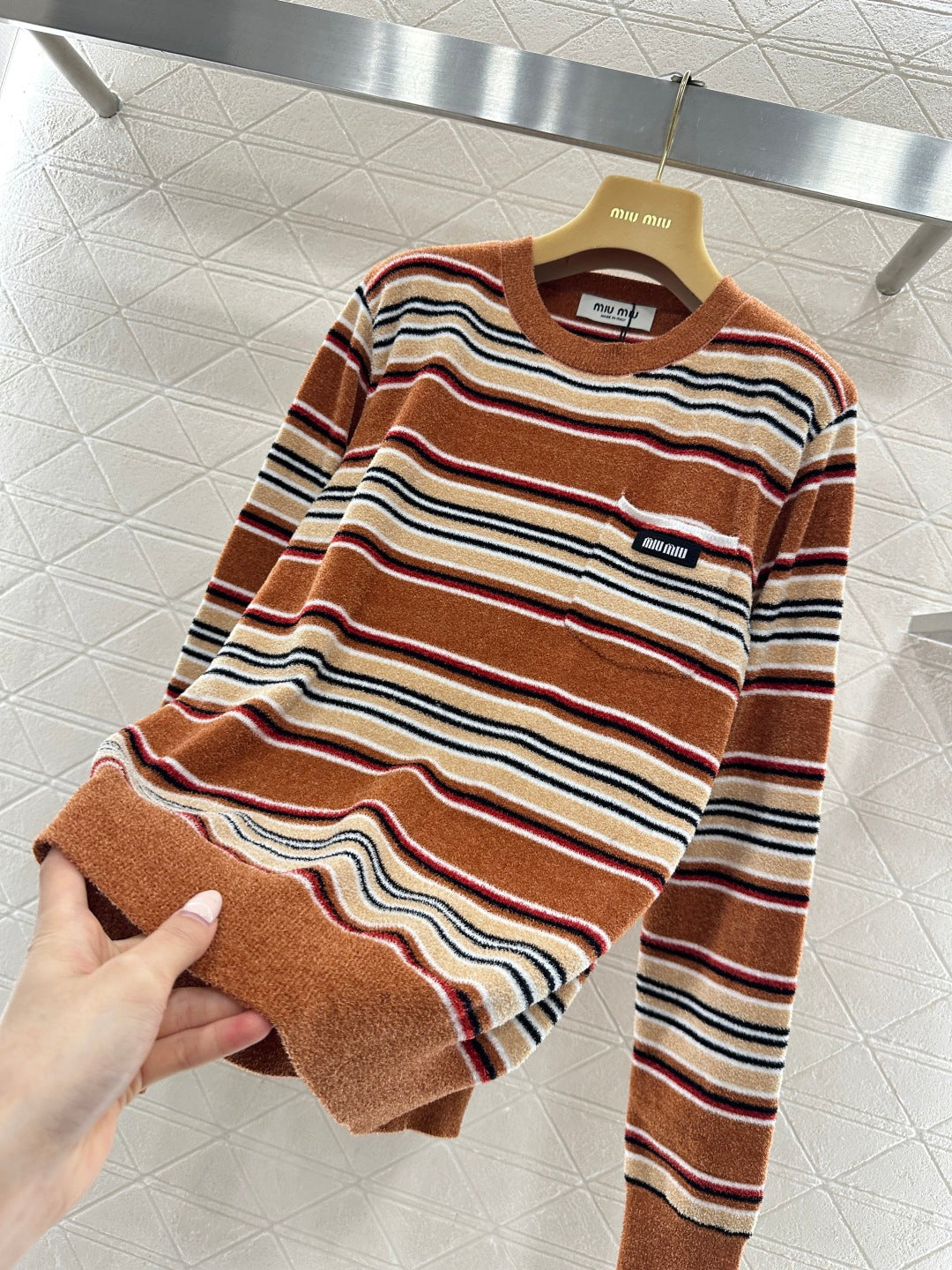 Striped Knit Pullover Sweater