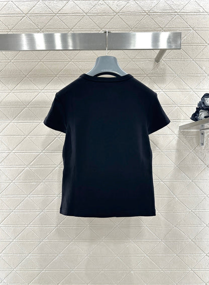 Crew neck short-sleeved top
