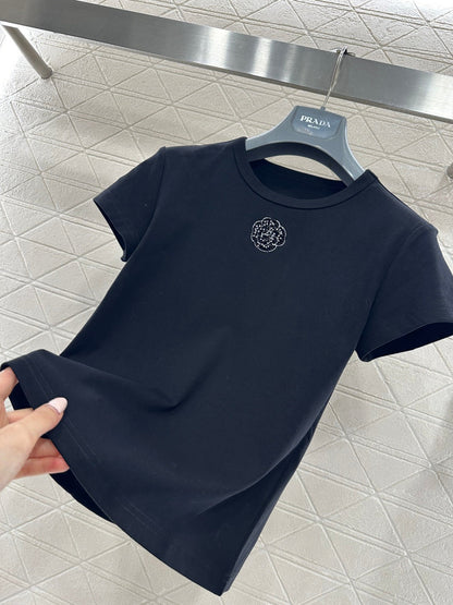 Crew neck short-sleeved top