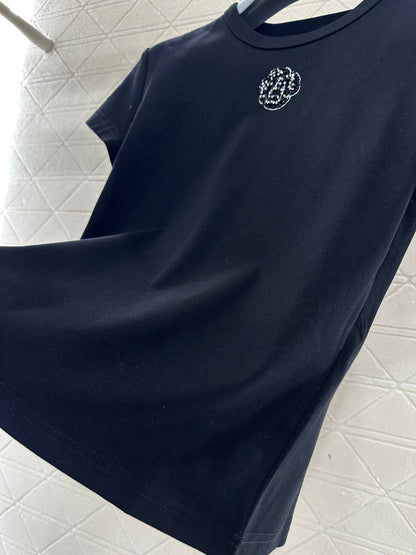 Crew neck short-sleeved top