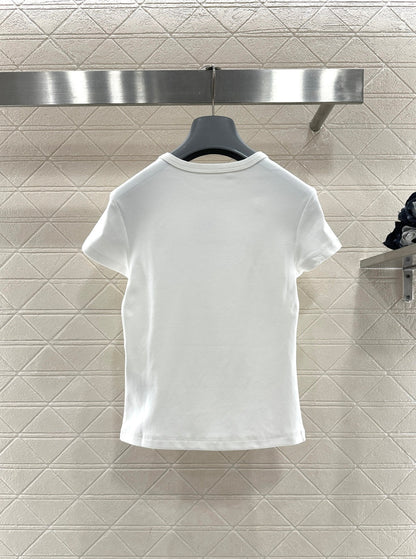 Crew neck short-sleeved top