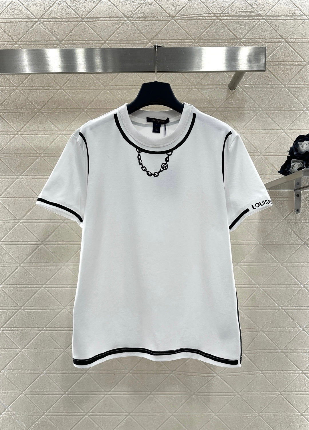 Chain Print Crew Neck T-Shirt