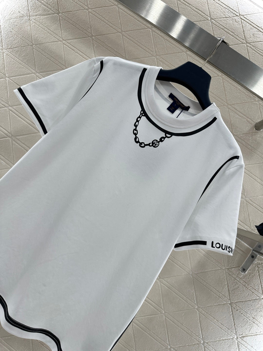 Chain Print Crew Neck T-Shirt