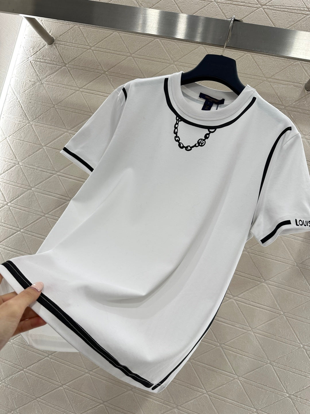 Chain Print Crew Neck T-Shirt