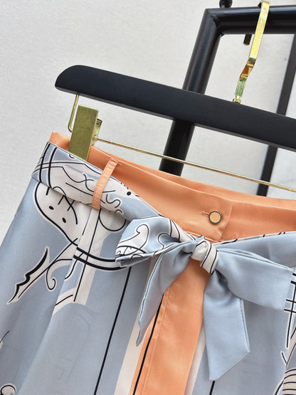 Printed Midi Skirt