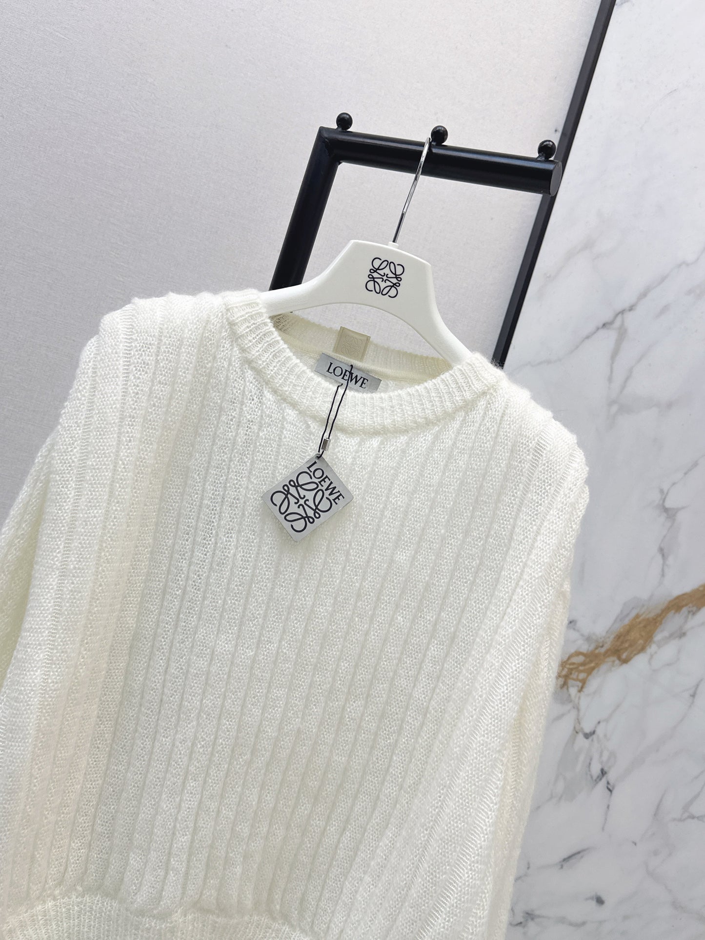 Lantern Sleeve Mohair Blend Sweater