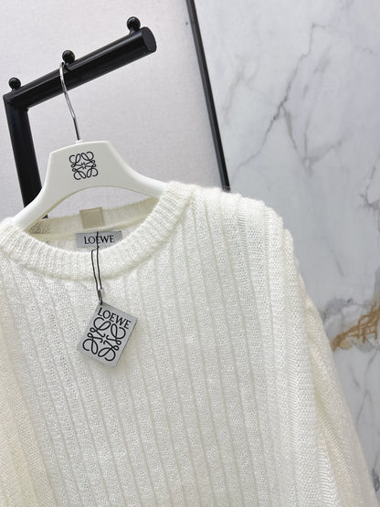 Lantern Sleeve Mohair Blend Sweater