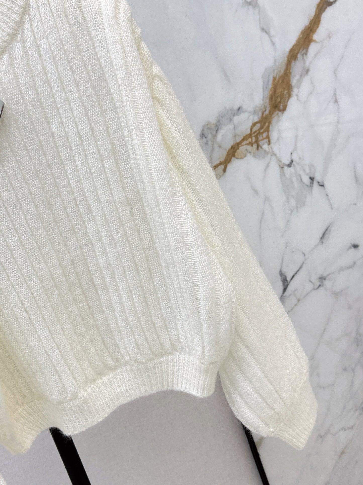 Lantern Sleeve Mohair Blend Sweater