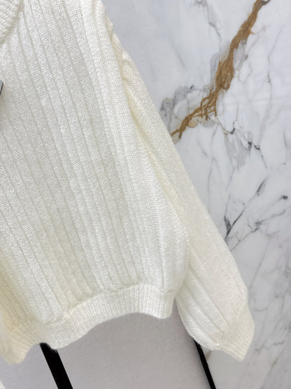 Lantern Sleeve Mohair Blend Sweater