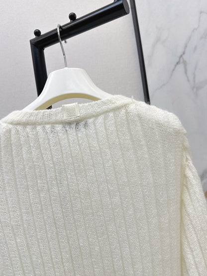 Lantern Sleeve Mohair Blend Sweater