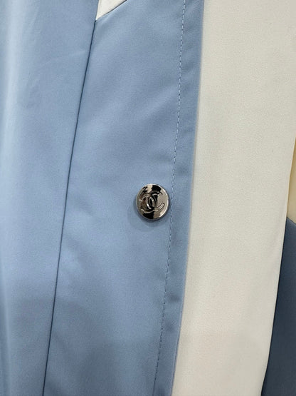 Color-blocked Zip-up Windproof Jacket