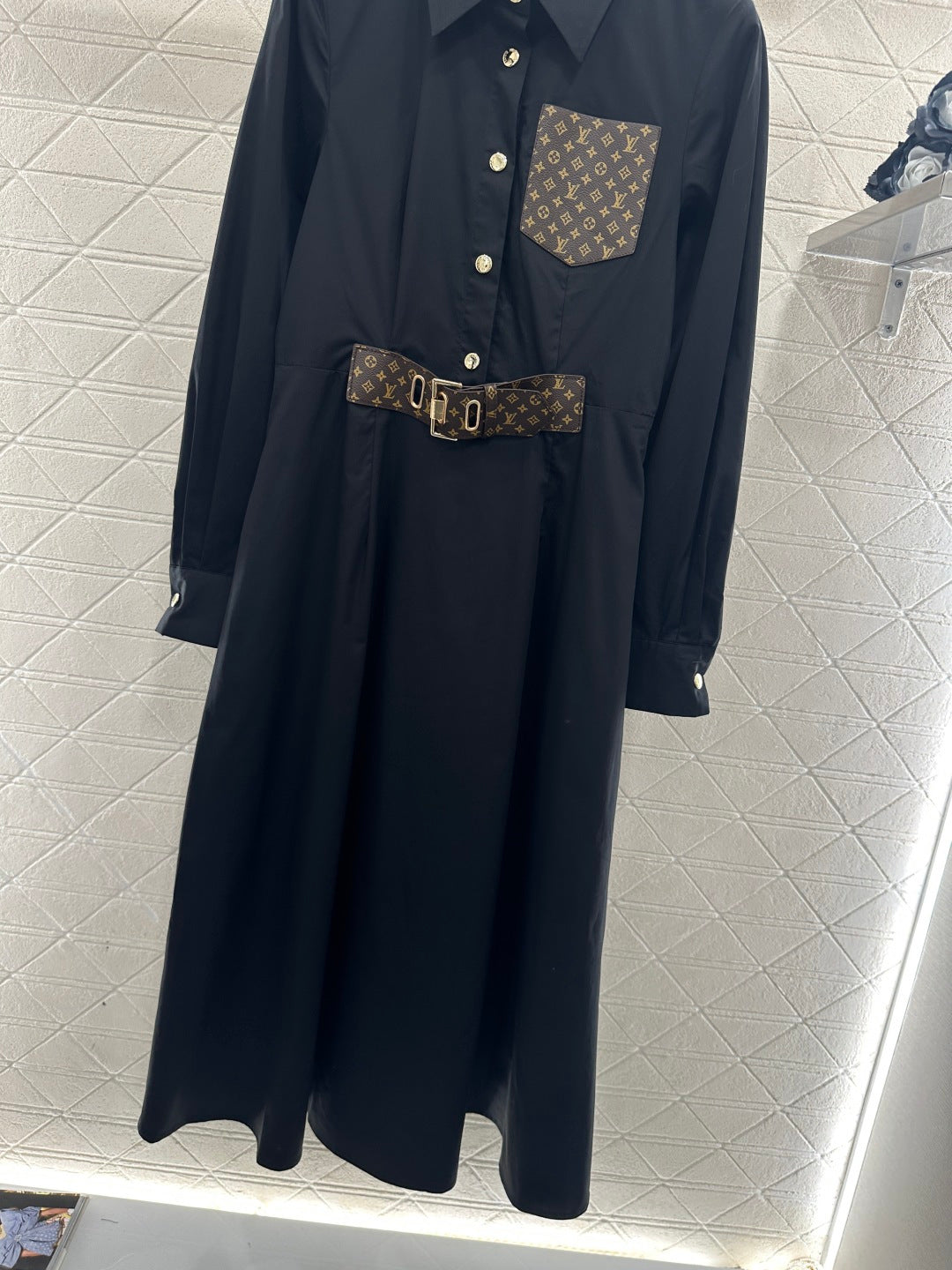 Located Shirt Dress with Belt