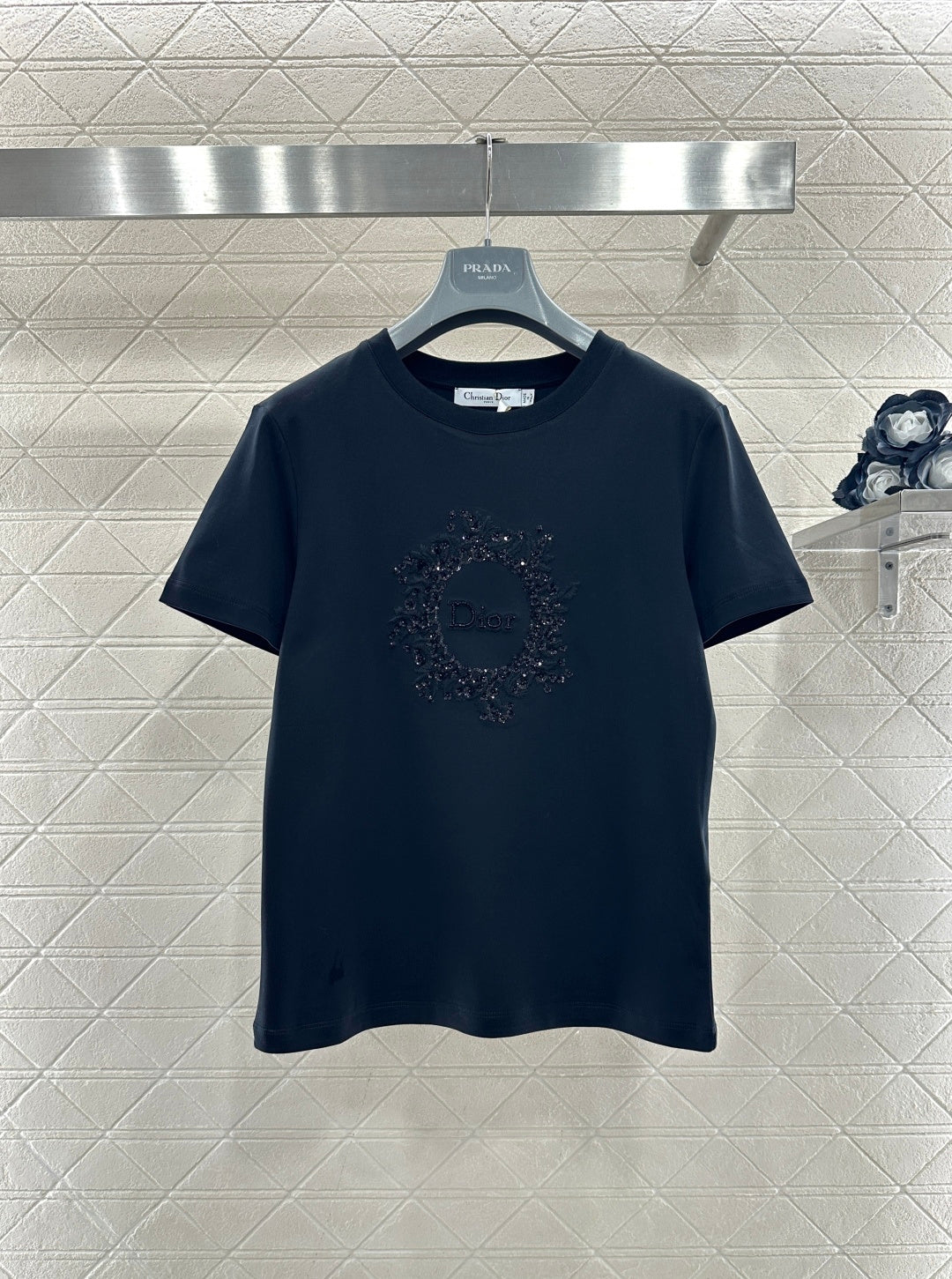 Embroidered and Beaded T-shirt