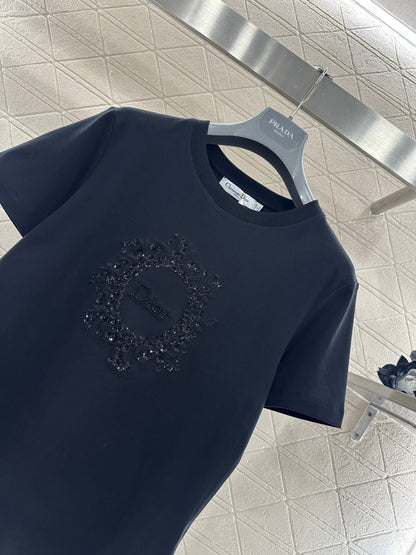 Embroidered and Beaded T-shirt