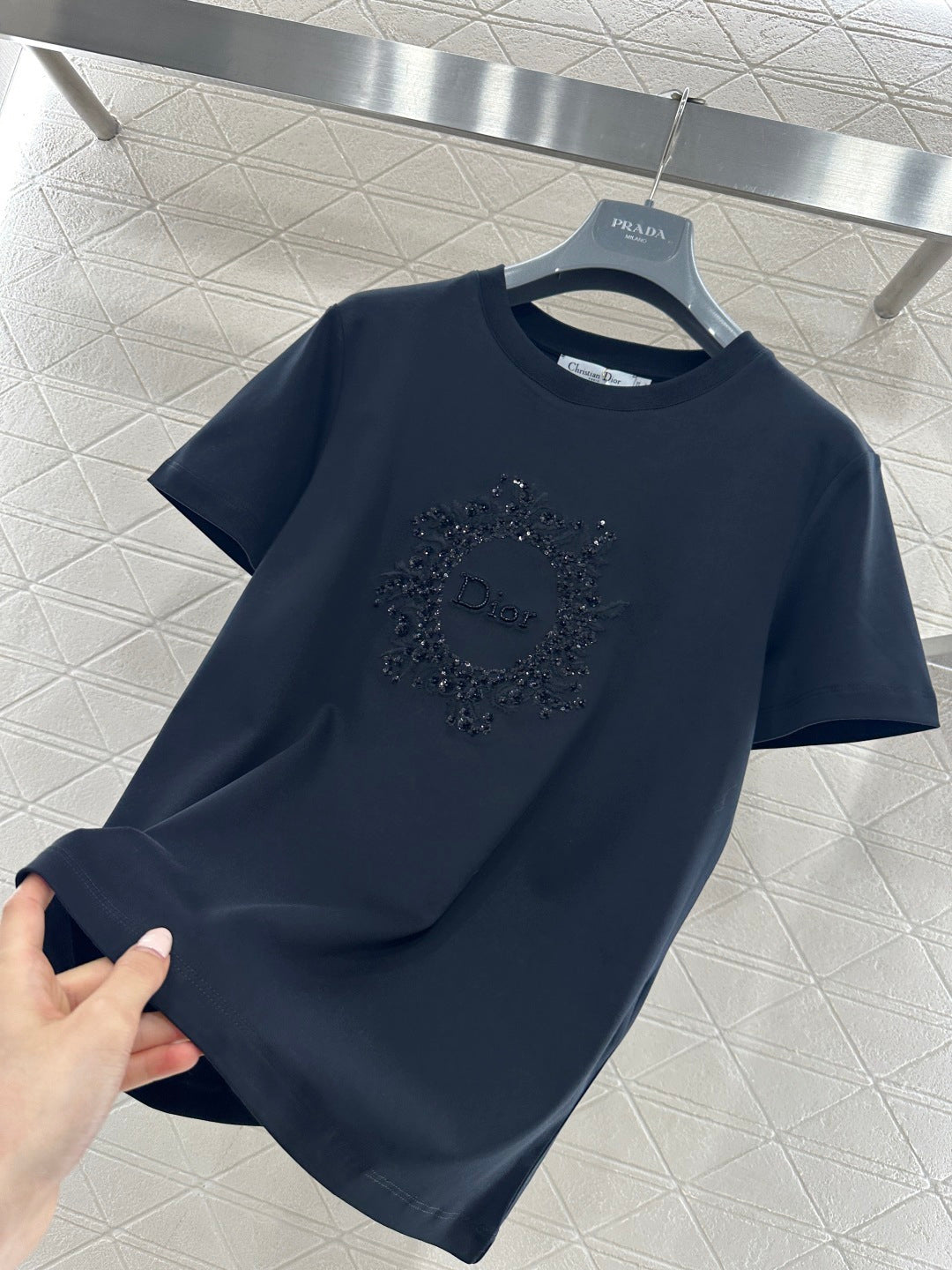 Embroidered and Beaded T-shirt
