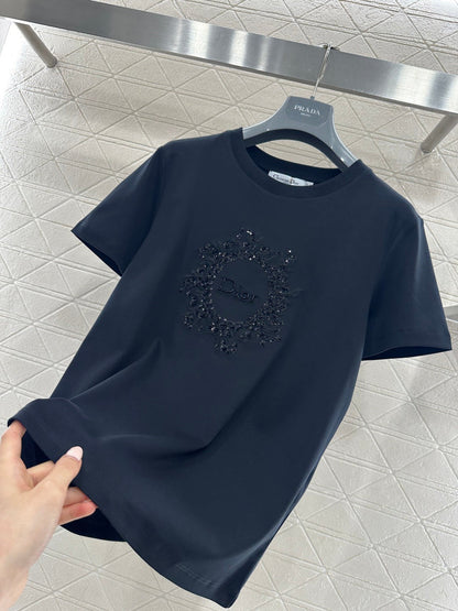 Embroidered and Beaded T-shirt