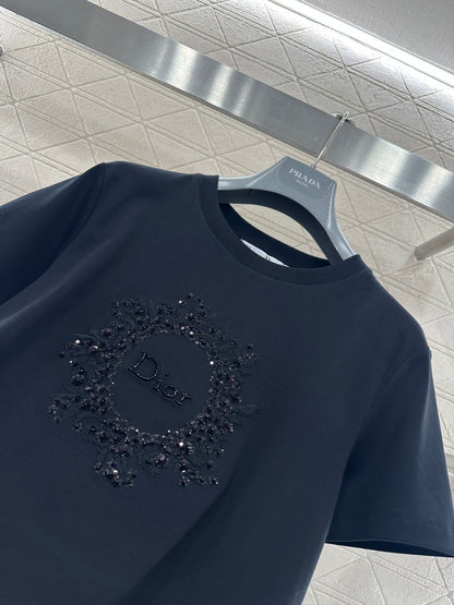 Embroidered and Beaded T-shirt
