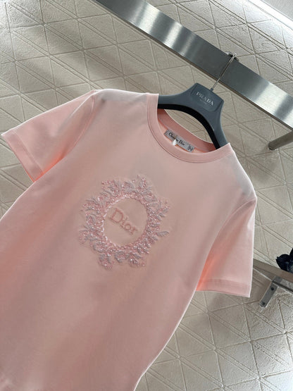 Embroidered and Beaded T-shirt